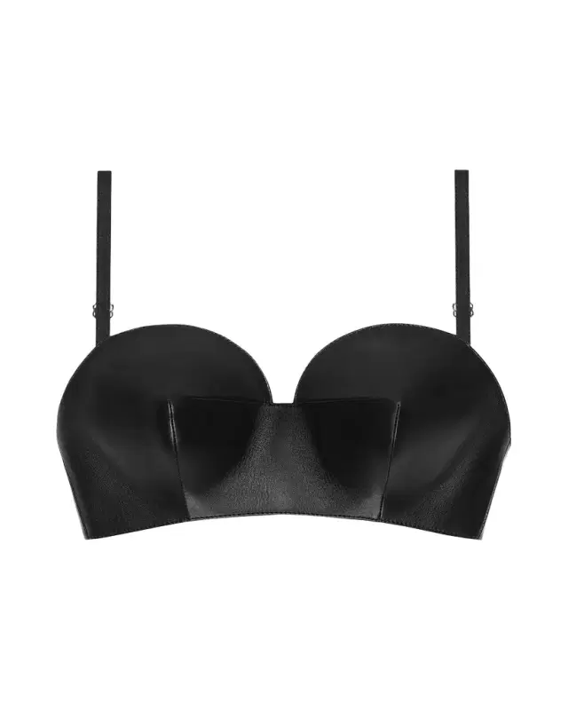 Leather Cone Bra Top