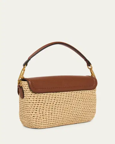 Valentino Garavani Viscose Raffia & Leather Top-Handle Bag | Thumbnail 3 Valentino Garavani Viscose Raffia & Leather Top-Handle Bag | Thumbnail 3