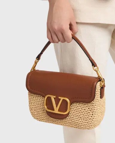 Valentino Garavani Viscose Raffia & Leather Top-Handle Bag | Thumbnail 6 Valentino Garavani Viscose Raffia & Leather Top-Handle Bag | Thumbnail 6