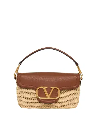 Valentino Garavani Viscose Raffia & Leather Top-Handle Bag | Thumbnail 1 Valentino Garavani Viscose Raffia & Leather Top-Handle Bag | Thumbnail 1