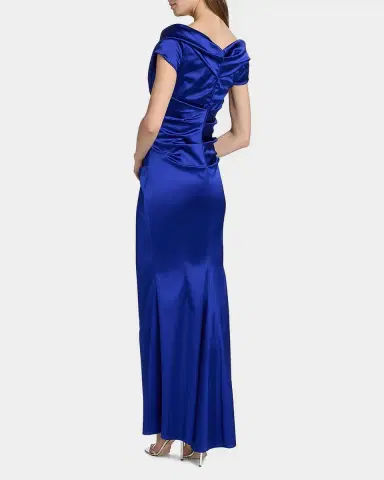 Talbot Runhof Asymmetric Draped Satin Gown | Thumbnail 3 Talbot Runhof Asymmetric Draped Satin Gown | Thumbnail 3