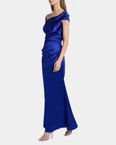 Talbot Runhof Asymmetric Draped Satin Gown | Thumbnail 5 Talbot Runhof Asymmetric Draped Satin Gown | Thumbnail 5