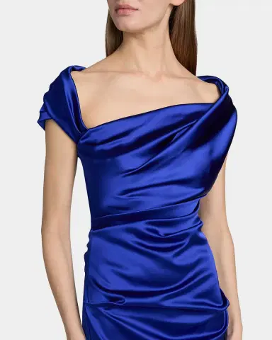 Talbot Runhof Asymmetric Draped Satin Gown | Thumbnail 7 Talbot Runhof Asymmetric Draped Satin Gown | Thumbnail 7