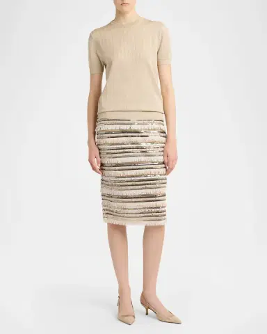 Kiton Sequined Fringe Pencil Skirt | Thumbnail 2 Kiton Sequined Fringe Pencil Skirt | Thumbnail 2