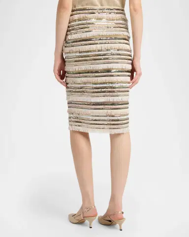 Kiton Sequined Fringe Pencil Skirt | Thumbnail 3 Kiton Sequined Fringe Pencil Skirt | Thumbnail 3