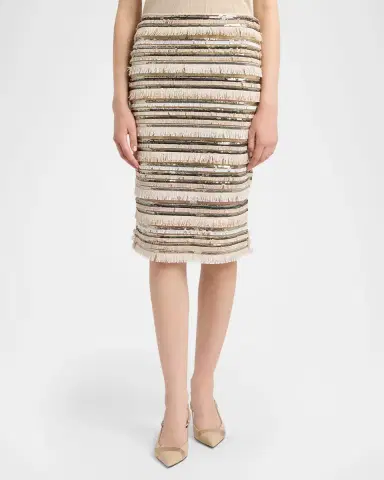Kiton Sequined Fringe Pencil Skirt | Thumbnail 4 Kiton Sequined Fringe Pencil Skirt | Thumbnail 4