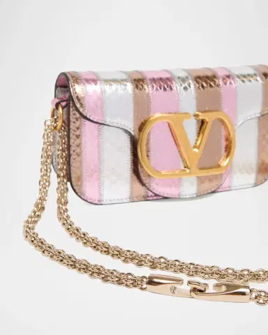 Valentino Garavani Small Striped Snakeskin Leather Top-Handle Bag | Thumbnail 5 Valentino Garavani Small Striped Snakeskin Leather Top-Handle Bag | Thumbnail 5