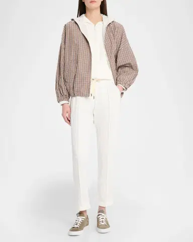 Brunello Cucinelli Monili-Trim Light Fleece Zip Hoodie | Thumbnail 2 Brunello Cucinelli Monili-Trim Light Fleece Zip Hoodie | Thumbnail 2