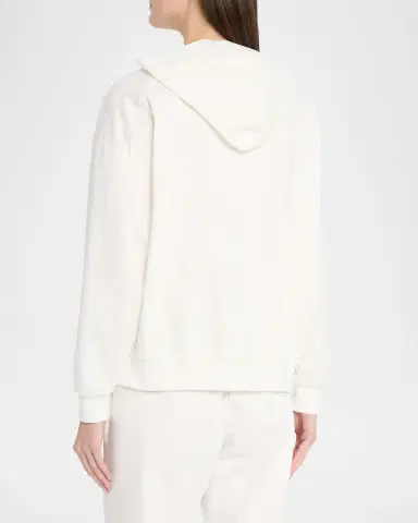 Brunello Cucinelli Monili-Trim Light Fleece Zip Hoodie | Thumbnail 3 Brunello Cucinelli Monili-Trim Light Fleece Zip Hoodie | Thumbnail 3