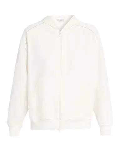 Brunello Cucinelli Monili-Trim Light Fleece Zip Hoodie | Thumbnail 1 Brunello Cucinelli Monili-Trim Light Fleece Zip Hoodie | Thumbnail 1