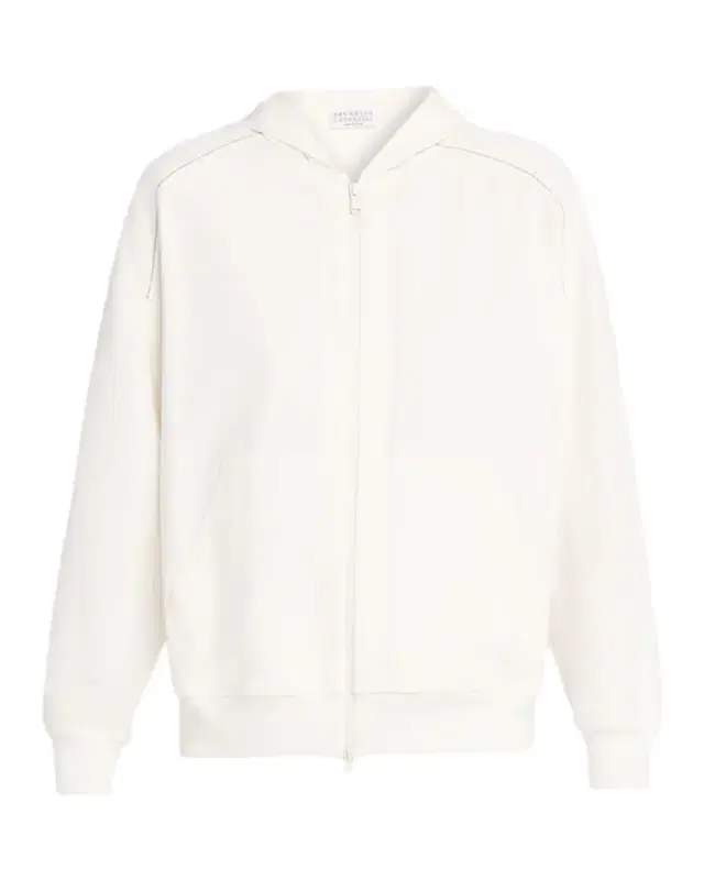Brunello Cucinelli Monili-Trim Light Fleece Zip Hoodie