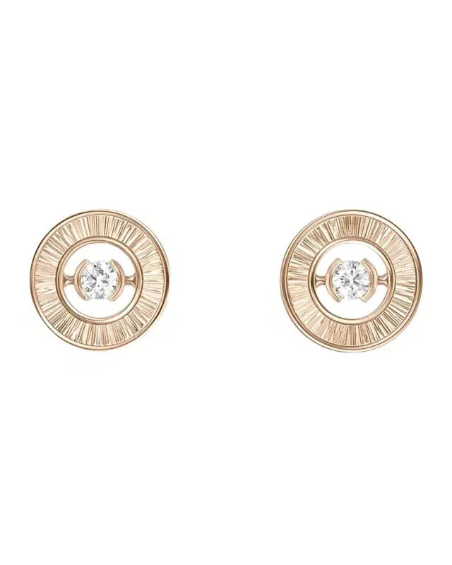 18K Rose Gold Possession Stud Earrings with Diamonds