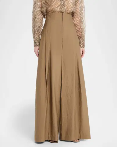 Brunello Cucinelli Techno Cotton Poplin Maxi Wide-Leg Trousers | Thumbnail 4 Brunello Cucinelli Techno Cotton Poplin Maxi Wide-Leg Trousers | Thumbnail 4