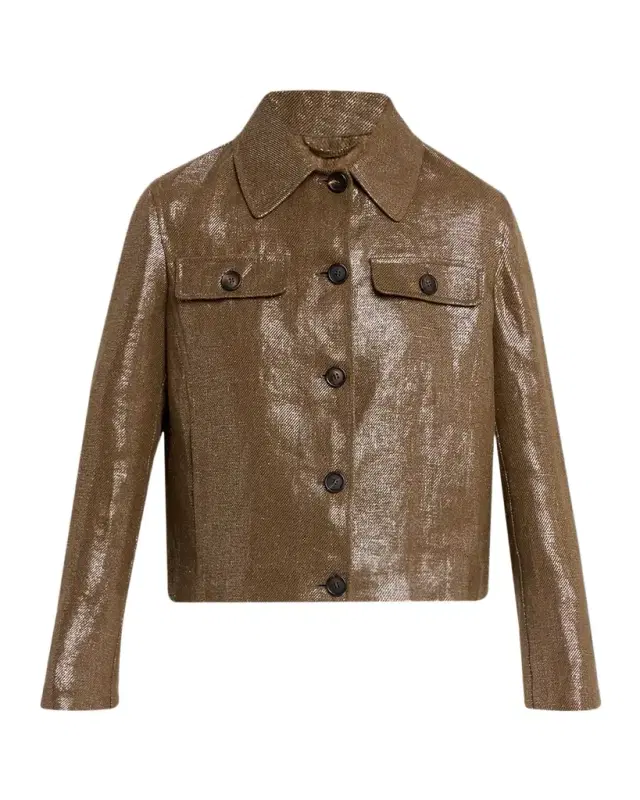 Shiny Bull Linen Single-Breasted Jacket