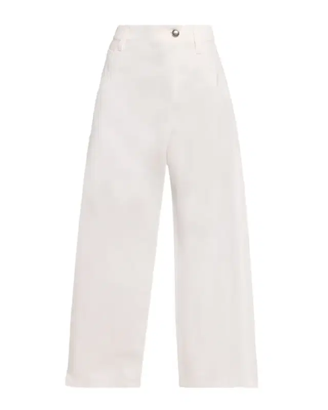 Cotton Paper Twill Wide-Leg Pants