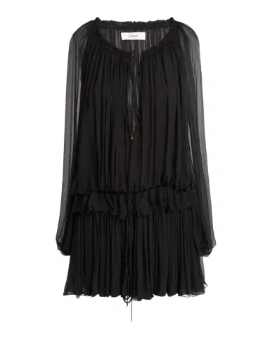 Chloé Gathered Chiffon Cape Mini Dress | Thumbnail 1