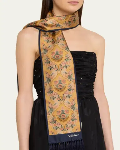 Valentino Garavani Men's Après L'Hiver Silk Fringe Bandeau Scarf | Thumbnail 3 Valentino Garavani Men's Après L'Hiver Silk Fringe Bandeau Scarf | Thumbnail 3