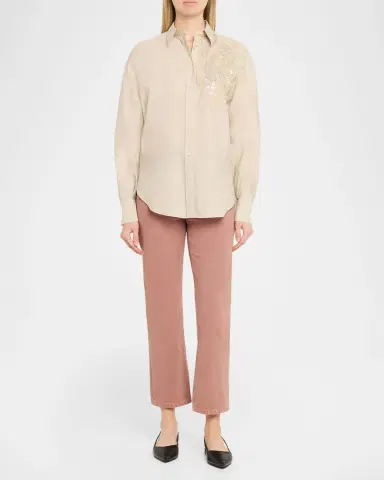 Brunello Cucinelli Cotton Bull Retro Straight-Leg Ankle Pants | Thumbnail 6 Brunello Cucinelli Cotton Bull Retro Straight-Leg Ankle Pants | Thumbnail 6
