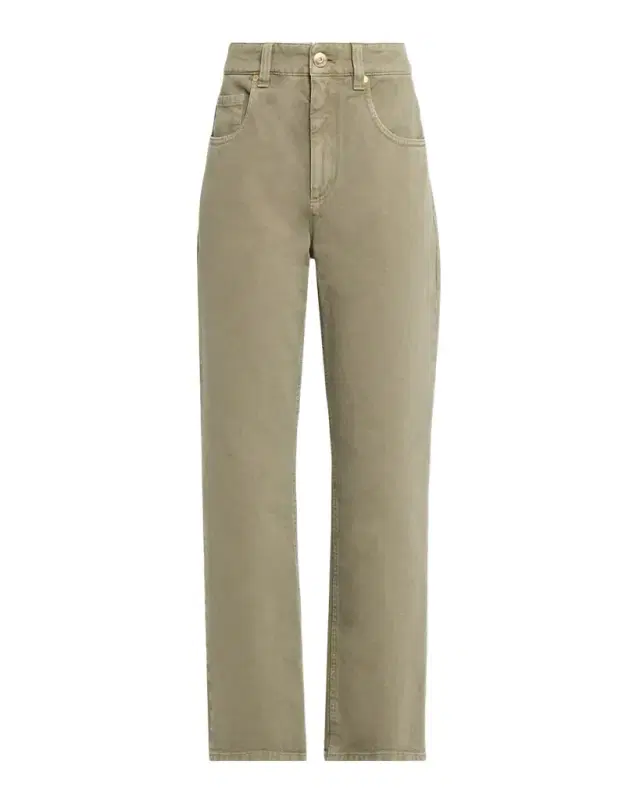 Cotton Bull Retro Straight-Leg Ankle Pants