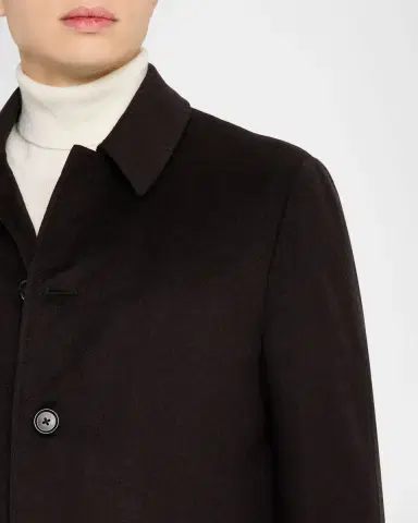 Corneliani Men 's Wool Single-Breasted Balmacan Overcoat | Thumbnail 5 Corneliani Men 's Wool Single-Breasted Balmacan Overcoat | Thumbnail 5