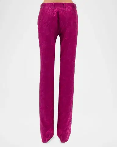 Roberto Cavalli Florentine Floral Satin Jacquard Bootcut-Leg Pants | Thumbnail 2 Roberto Cavalli Florentine Floral Satin Jacquard Bootcut-Leg Pants | Thumbnail 2