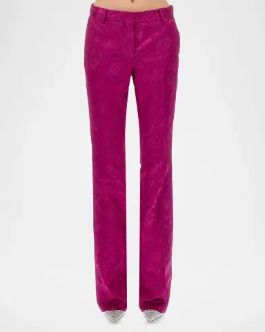 Roberto Cavalli Florentine Floral Satin Jacquard Bootcut-Leg Pants | Thumbnail 3 Roberto Cavalli Florentine Floral Satin Jacquard Bootcut-Leg Pants | Thumbnail 3
