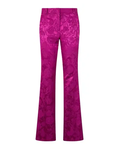 Roberto Cavalli Florentine Floral Satin Jacquard Bootcut-Leg Pants | Thumbnail 1 Roberto Cavalli Florentine Floral Satin Jacquard Bootcut-Leg Pants | Thumbnail 1