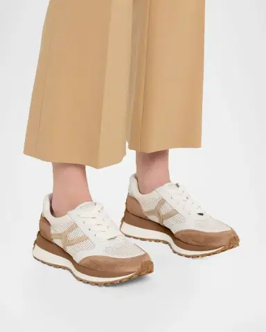 Veronica Beard Valentina Mixed Leather Retro Sneakers | Thumbnail 2