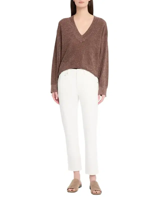 Sparkling Linen V-Neck Sweater