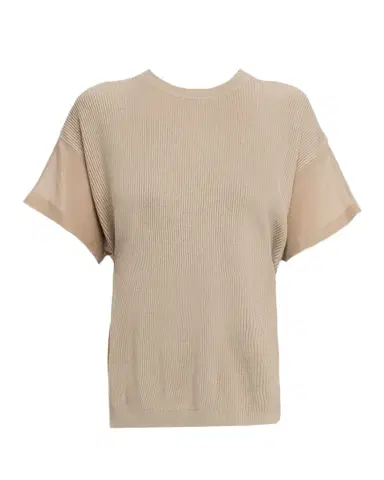 Brunello Cucinelli Cotton Rib Short-Sleeve T-Shirt | Thumbnail 1