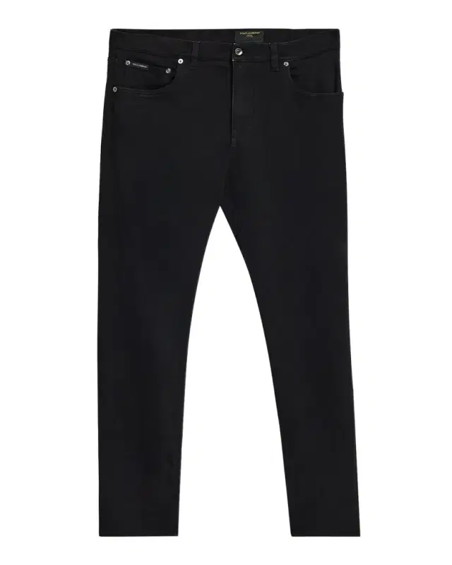 Dolce & Gabbana Men 's Slim Fit Logo Plaque Five-Pocket Pants