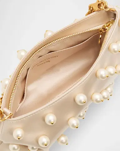 Stella McCartney Falabella Mini Pearly-Embellished Satin Clutch Bag | Thumbnail 4 Stella McCartney Falabella Mini Pearly-Embellished Satin Clutch Bag | Thumbnail 4