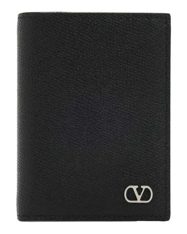 Valentino Garavani Men 's Vlogo Signature Grainy Calfskin Card Holder