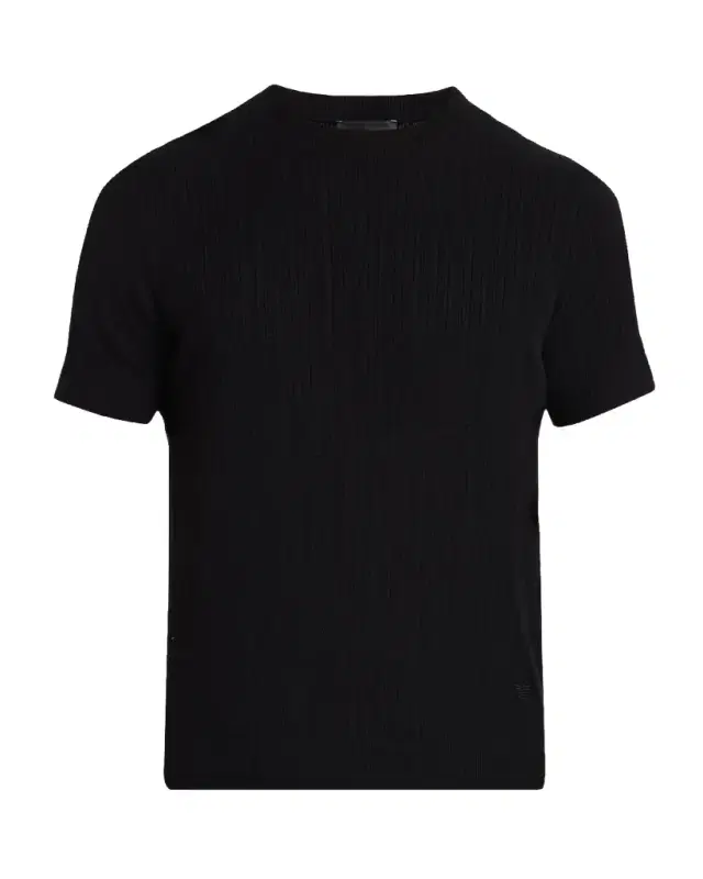 Men's Jacquard Stripe Short-Sleeve Sweater Men's Jacquard Stripe Short-Sleeve Sweater