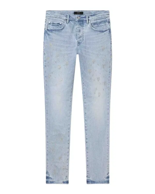 Men 's Slim-Straight Beaded Monogram Jeans