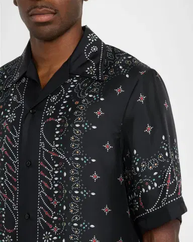 Amiri Men's Silk Crystal Print Bowling Shirt | Thumbnail 5 Amiri Men's Silk Crystal Print Bowling Shirt | Thumbnail 5