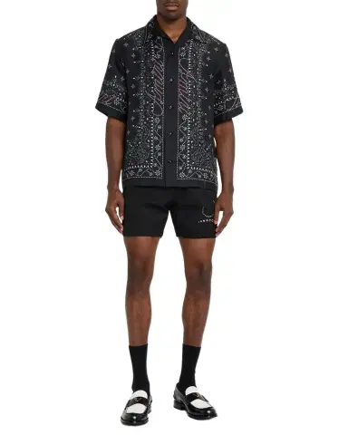 Amiri Men's Silk Crystal Print Bowling Shirt | Thumbnail 1 Amiri Men's Silk Crystal Print Bowling Shirt | Thumbnail 1