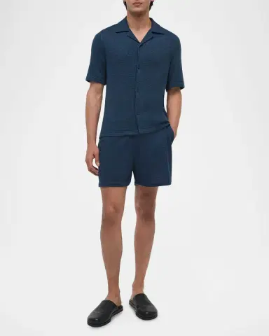Simkhai Men's Troy Waffle-Weave Short-Sleeve Shirt | Thumbnail 2 Simkhai Men's Troy Waffle-Weave Short-Sleeve Shirt | Thumbnail 2