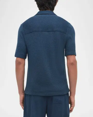 Simkhai Men's Troy Waffle-Weave Short-Sleeve Shirt | Thumbnail 3 Simkhai Men's Troy Waffle-Weave Short-Sleeve Shirt | Thumbnail 3