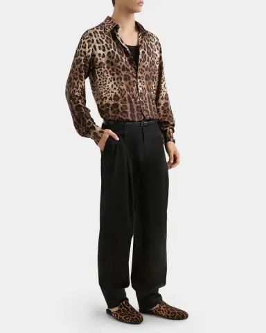 Dolce & Gabbana Men's Leopard-Print Poplin Button-Down Shirt | Thumbnail 2 Dolce & Gabbana Men's Leopard-Print Poplin Button-Down Shirt | Thumbnail 2