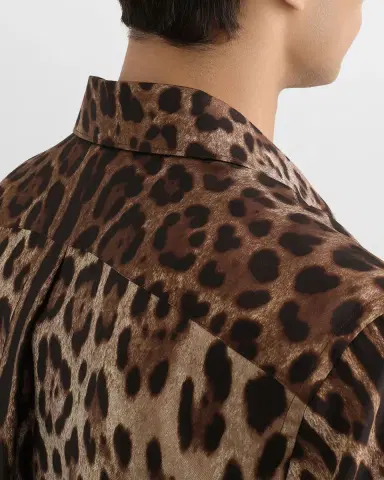 Dolce & Gabbana Men's Leopard-Print Poplin Button-Down Shirt | Thumbnail 5 Dolce & Gabbana Men's Leopard-Print Poplin Button-Down Shirt | Thumbnail 5