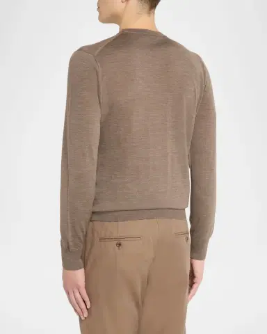 Sease Men 's Virgin Wool Heathered Crewneck Sweater | Thumbnail 3 Sease Men 's Virgin Wool Heathered Crewneck Sweater | Thumbnail 3