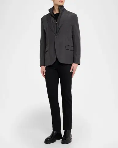 Corneliani Men's Technical Fabric Single-Breasted Blazer | Thumbnail 2