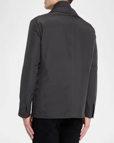 Corneliani Men's Technical Fabric Single-Breasted Blazer | Thumbnail 3