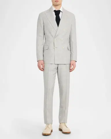 Brunello Cucinelli Men's Virgin Wool Glen Plaid Suit | Thumbnail 2