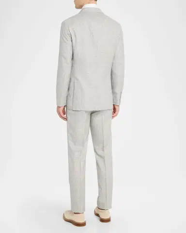 Brunello Cucinelli Men's Virgin Wool Glen Plaid Suit | Thumbnail 3