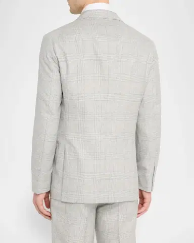 Brunello Cucinelli Men's Virgin Wool Glen Plaid Suit | Thumbnail 6