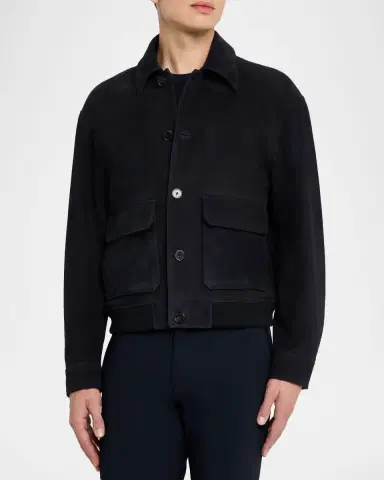 FRAME Men's Suede Flap-Pocket Blouson | Thumbnail 4