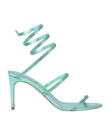 René Caovilla 80mm Cleo Crystal Metallic Leather Sandals | Thumbnail 1