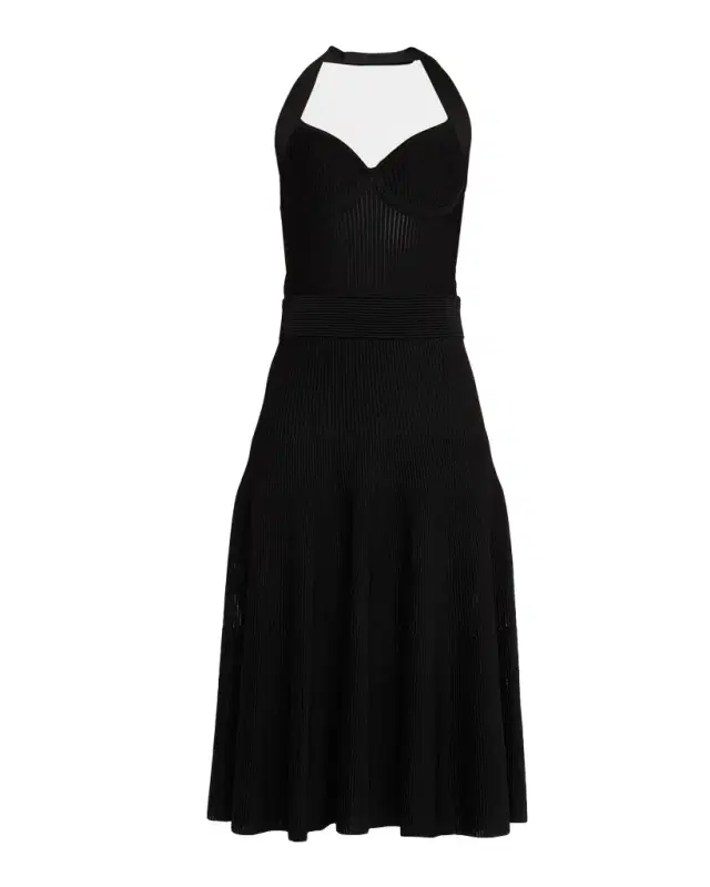 Ribbed Halter Midi Dress